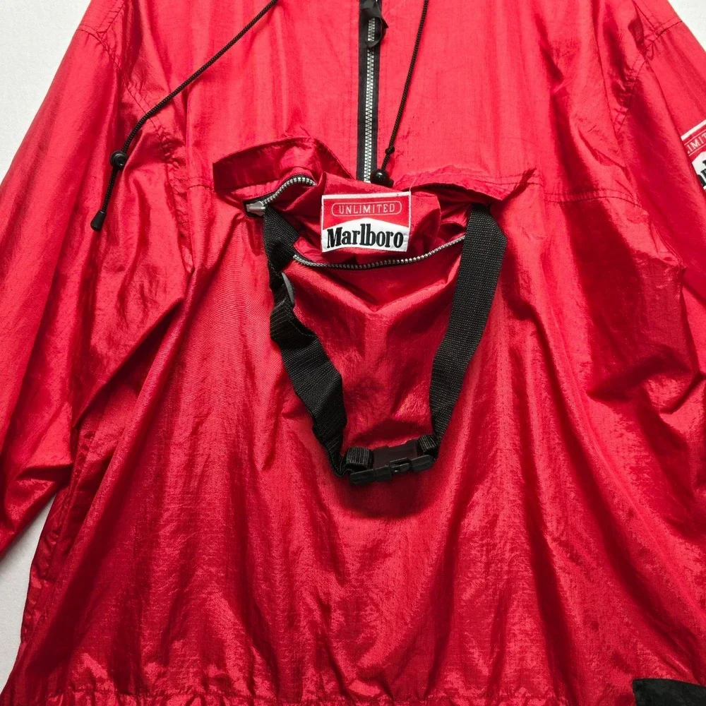 Vintage‎ Marlboro Unlimited Packable Hooded Windbreaker Size Medium